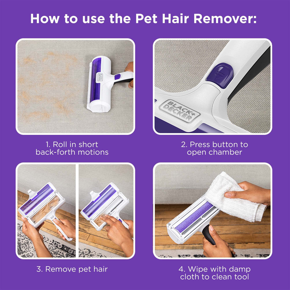 Black+Decker Pet Hair Remover Roller, HMSCT0001