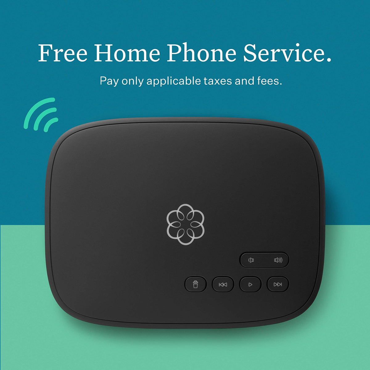 Ooma Telo Air 2 VoIP Home Phone Service, Wireless and Bluetooth, Black