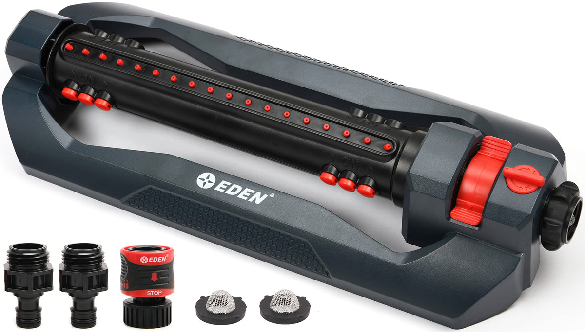 Eden 96212 Turbo Oscillating Sprinkler, 4,400 sq. ft., 18 Nozzles