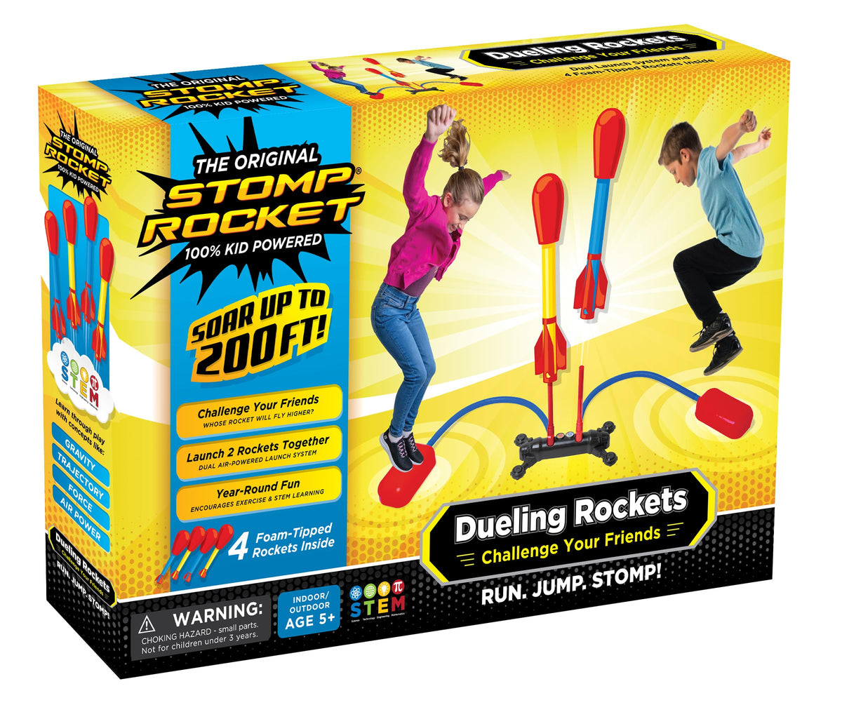 The Original Stomp Rocket Dueling Rockets Launcher, 4 Rockets