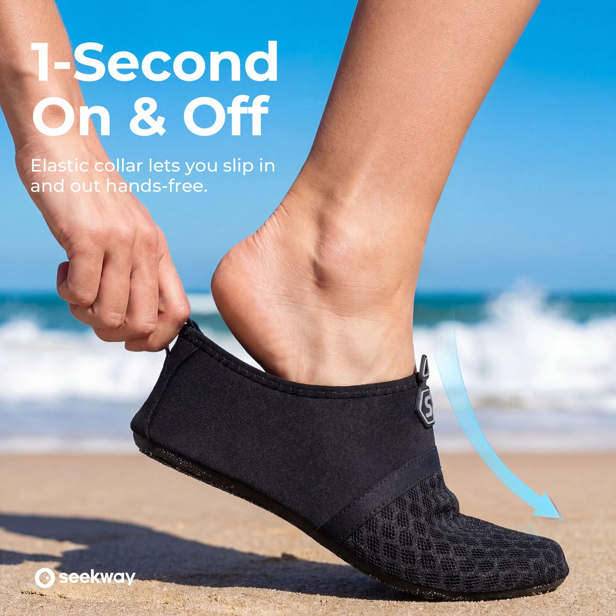 SEEKWAY SK001 Quick-Dry Water Shoes, Black, W 11.5-12.5 / M 10.5-11.5