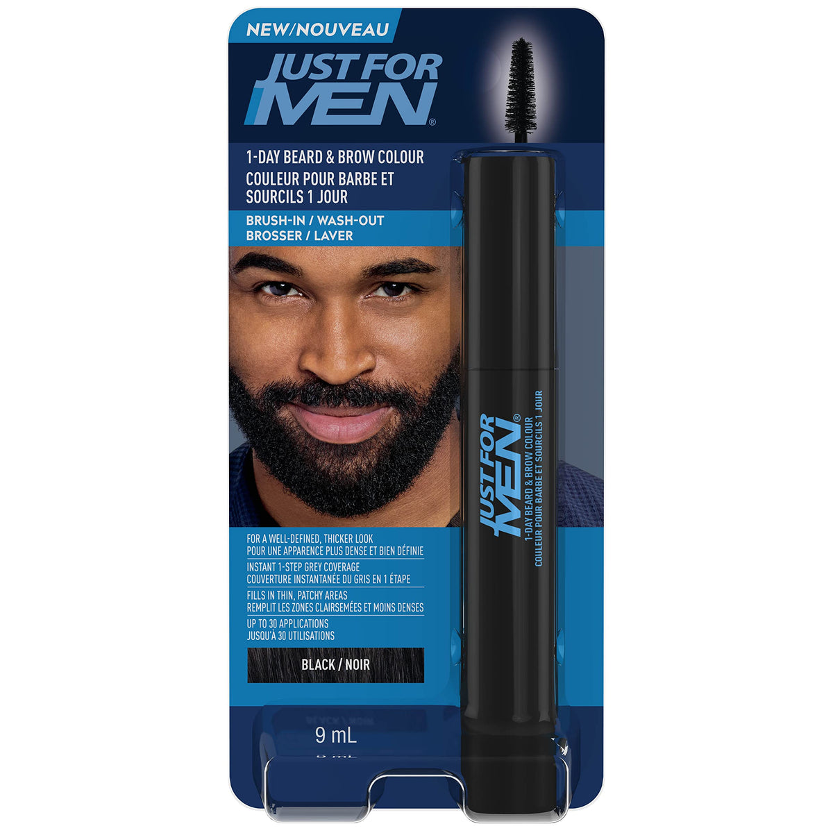 Just for Men 1-Day Beard and Brow Color, Black, 1 Count