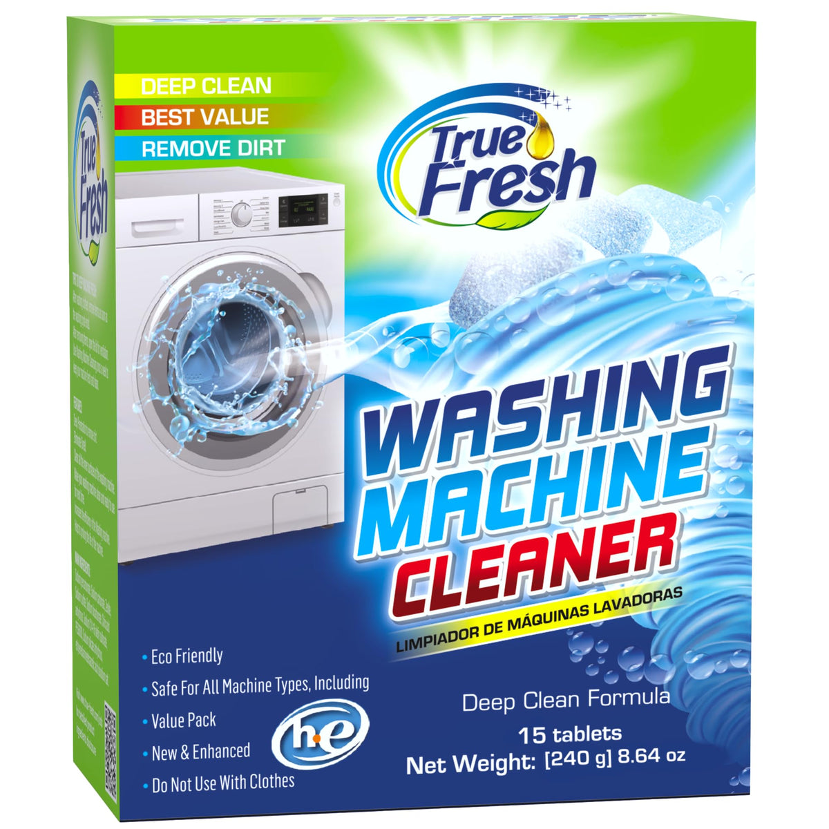 True Fresh Washing Machine Cleaner Tablets, 15 Pack