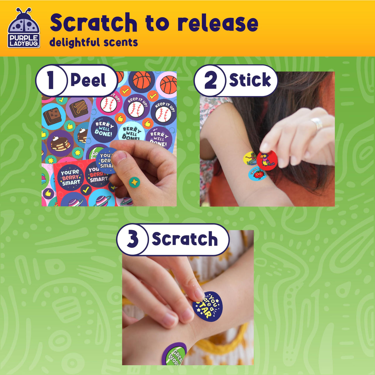 PURPLE LADYBUG Scratch and Sniff Reward Stickers (1260 Count)