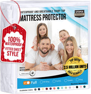 Utopia Bedding Waterproof Terry Mattress Protector, Full