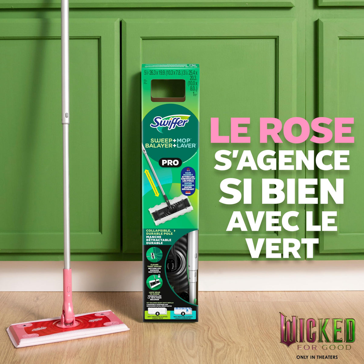 Swiffer Sweep and Mop Pro Kit, 5 Dry Cloths, 3 Wet Cloths