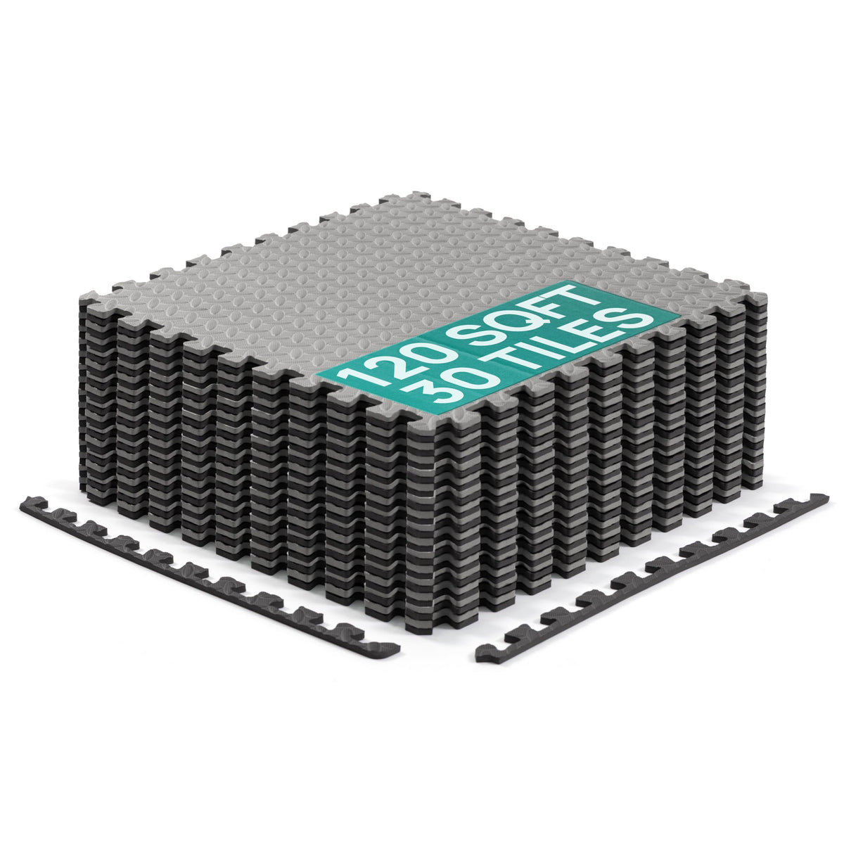 Yes4All EVA Interlocking Foam Floor Tiles, Black, 11.15 m²