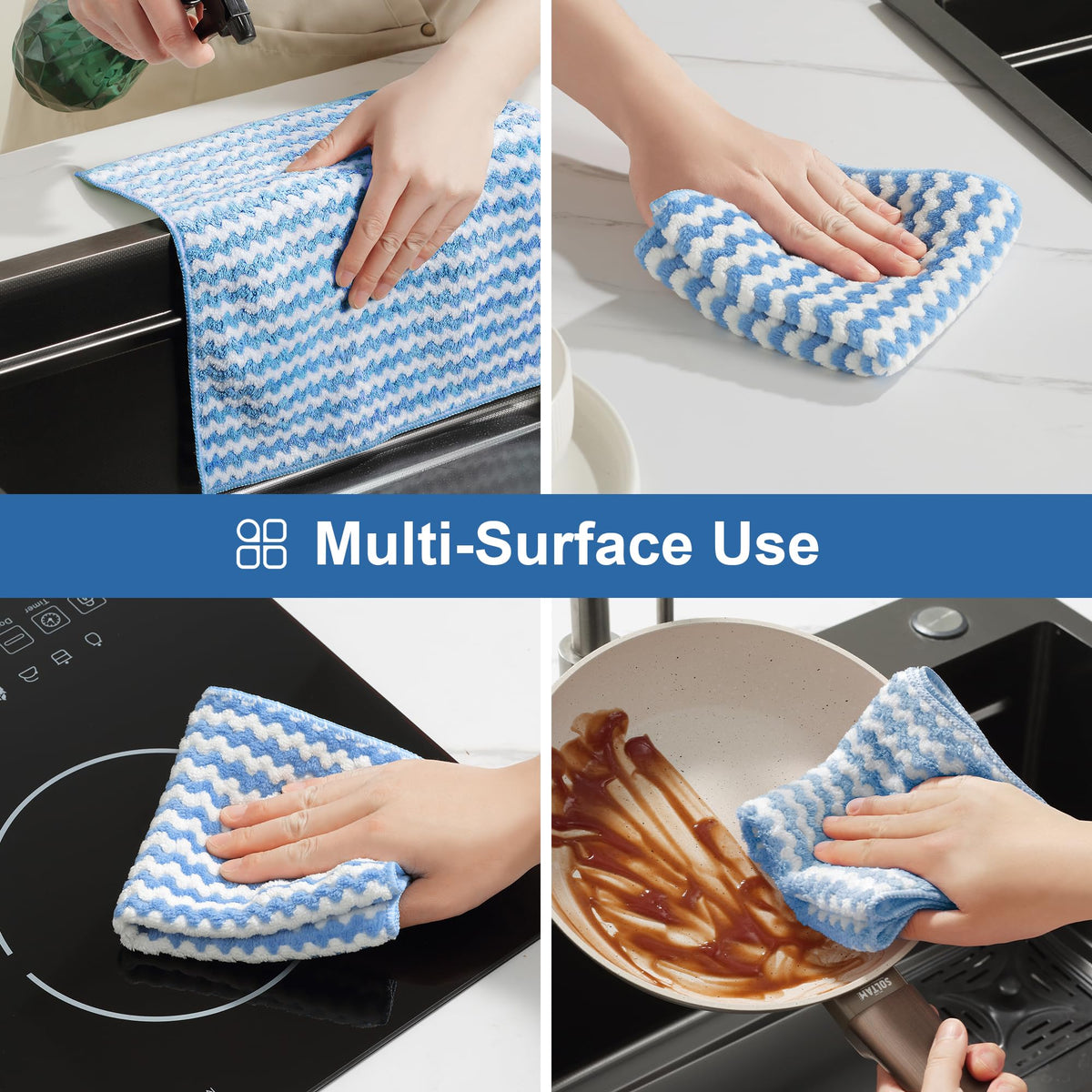JOYMOOP Microfiber Cleaning Cloths, 18 Pack, 10 x 10 inch