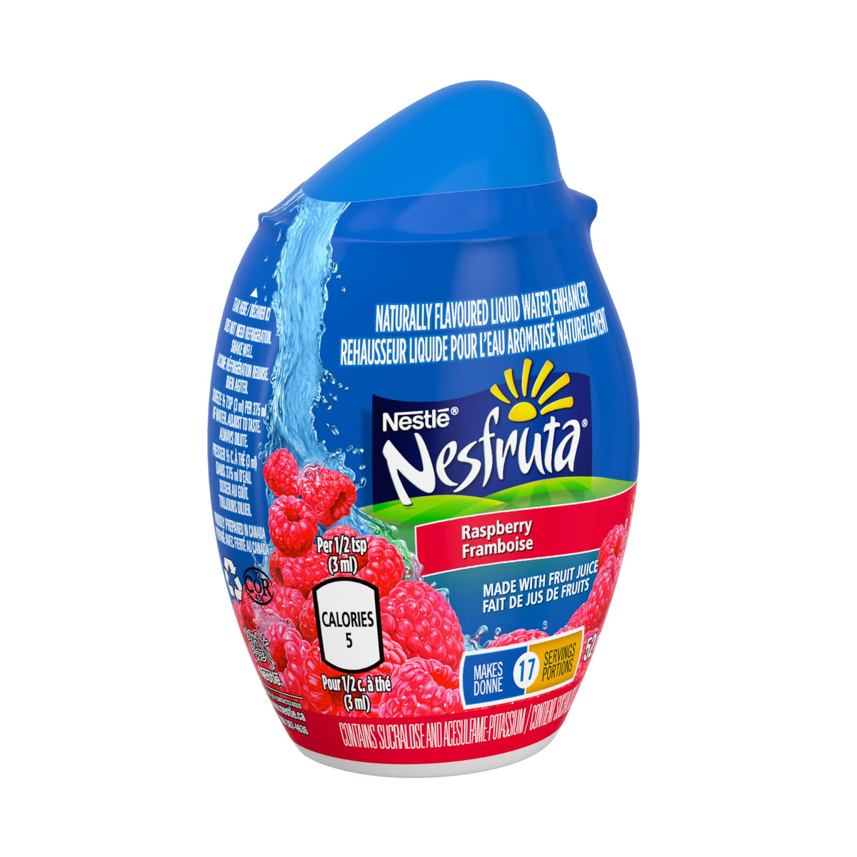 Nesfruta Raspberry Liquid Water Enhancer, 12 Bottles, 780 g