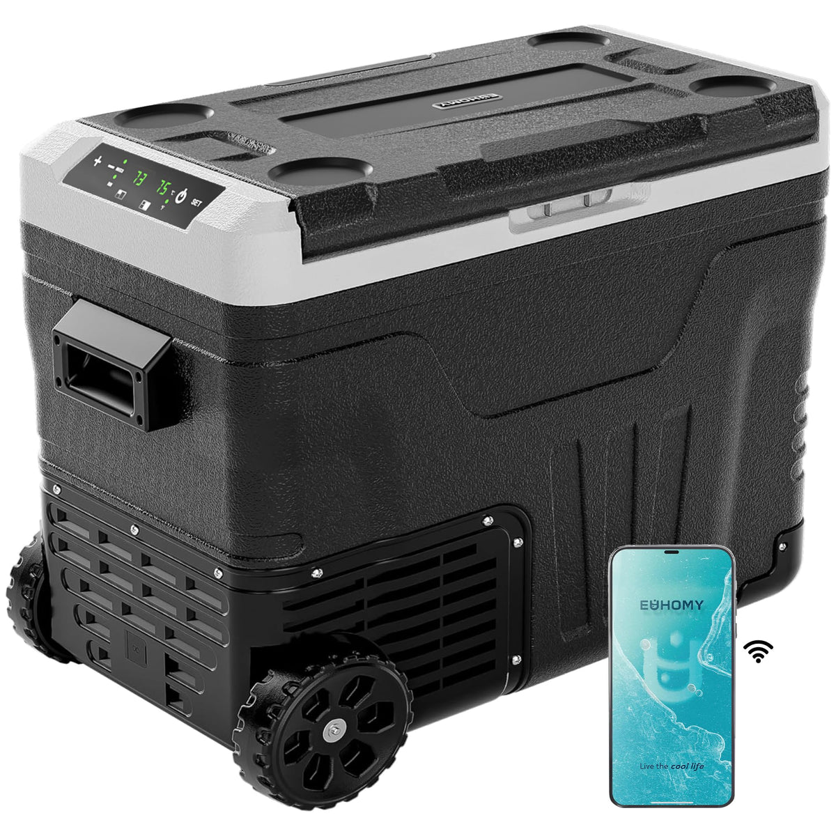 EUHOMY 12V Portable Refrigerator Electric Cooler, 53QT (50L)