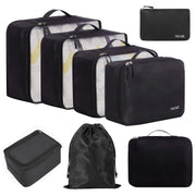 BAGAIL 8-Piece Packing Cubes Set, Jet Black