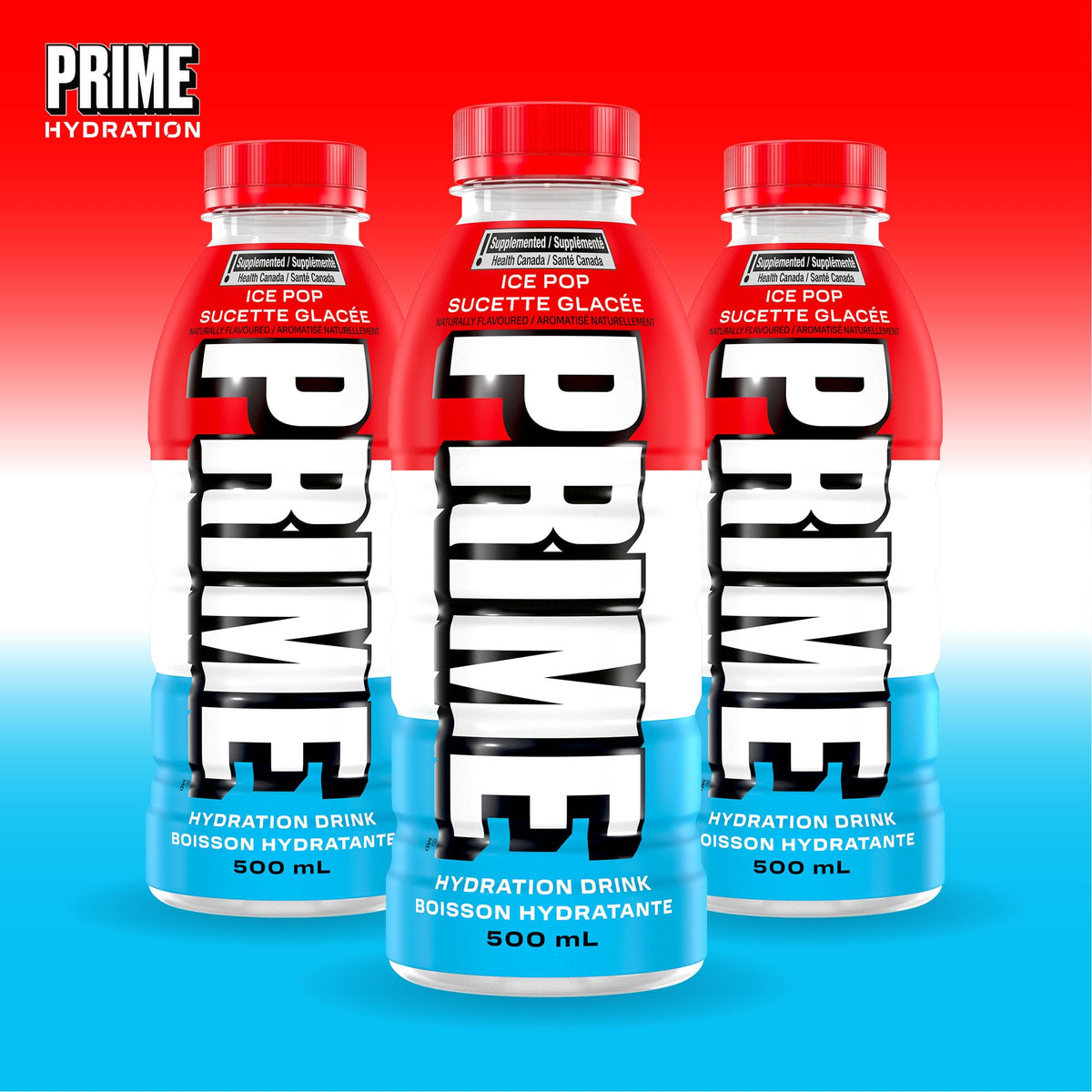 Prime Hydration Drink Ice Pop, 12 x 500 mL