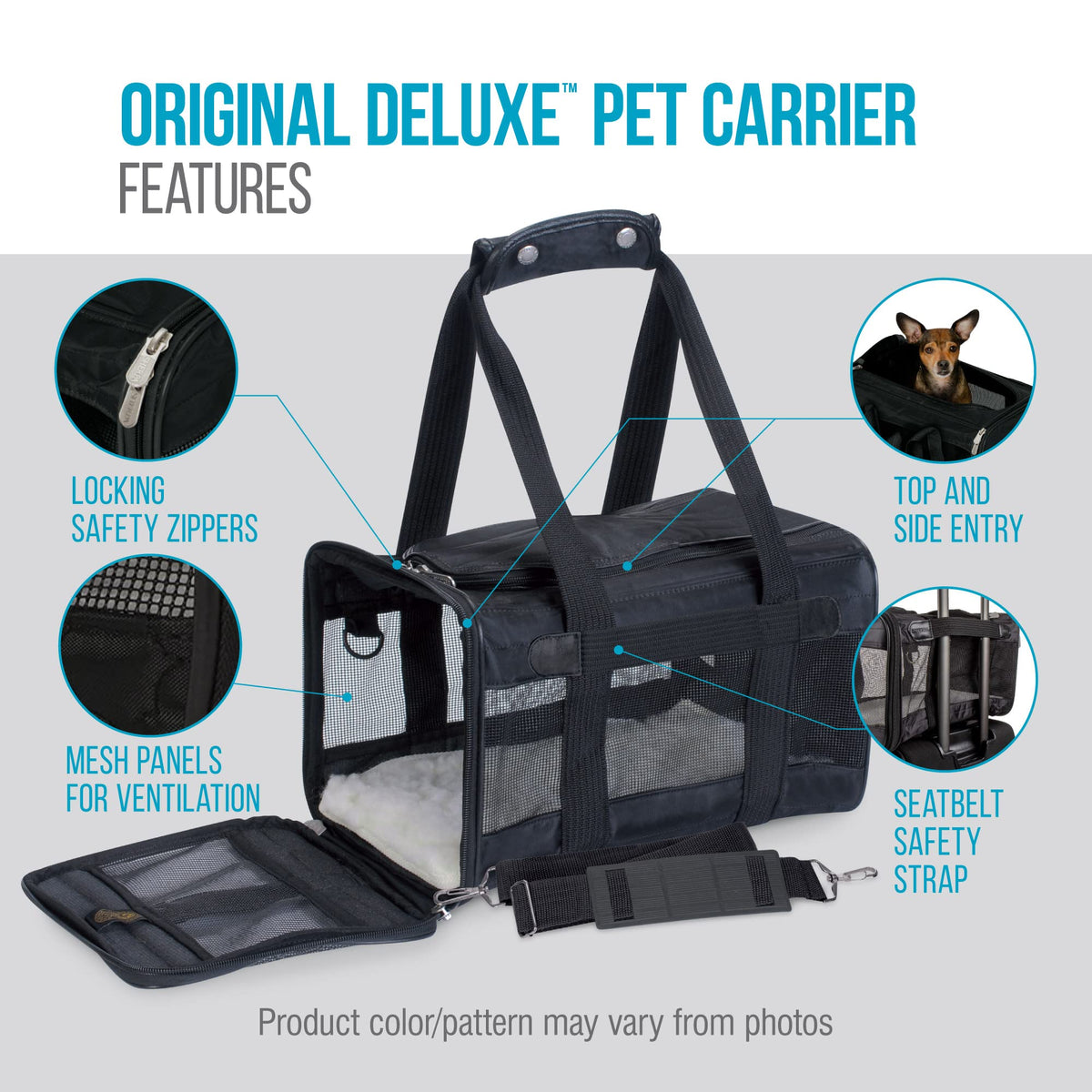 SHERPA Original Deluxe Airline Approved Pet Carrier, Medium, Black