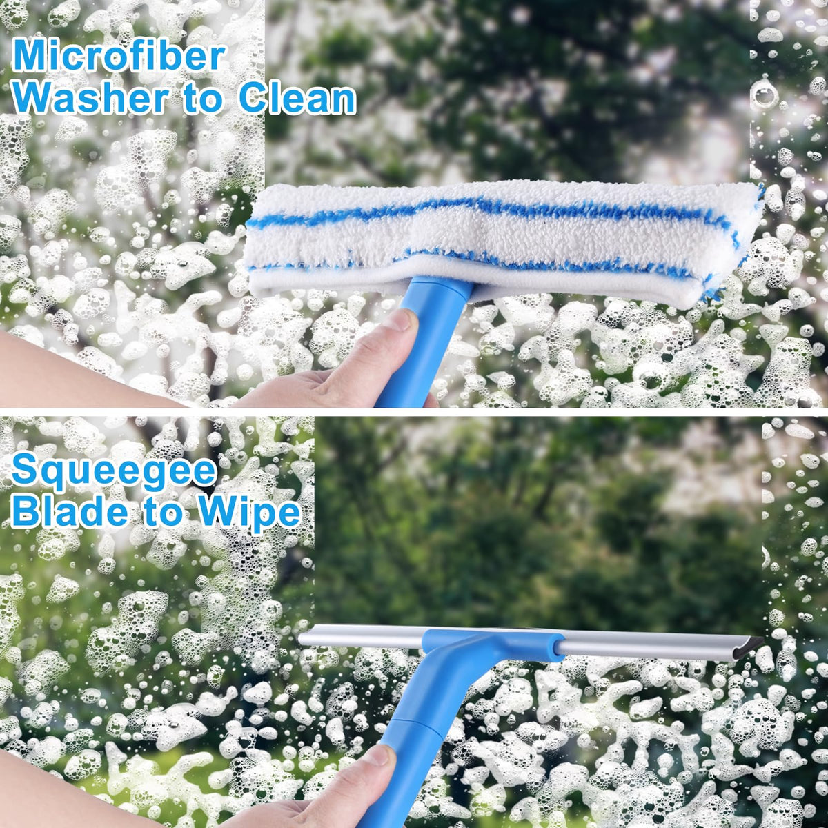 Mitclear Long Handle Window Cleaner Kit, 57 Inch