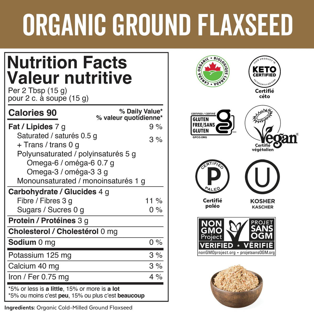 Viva Naturals Organic Ground Flaxseed, 425 g