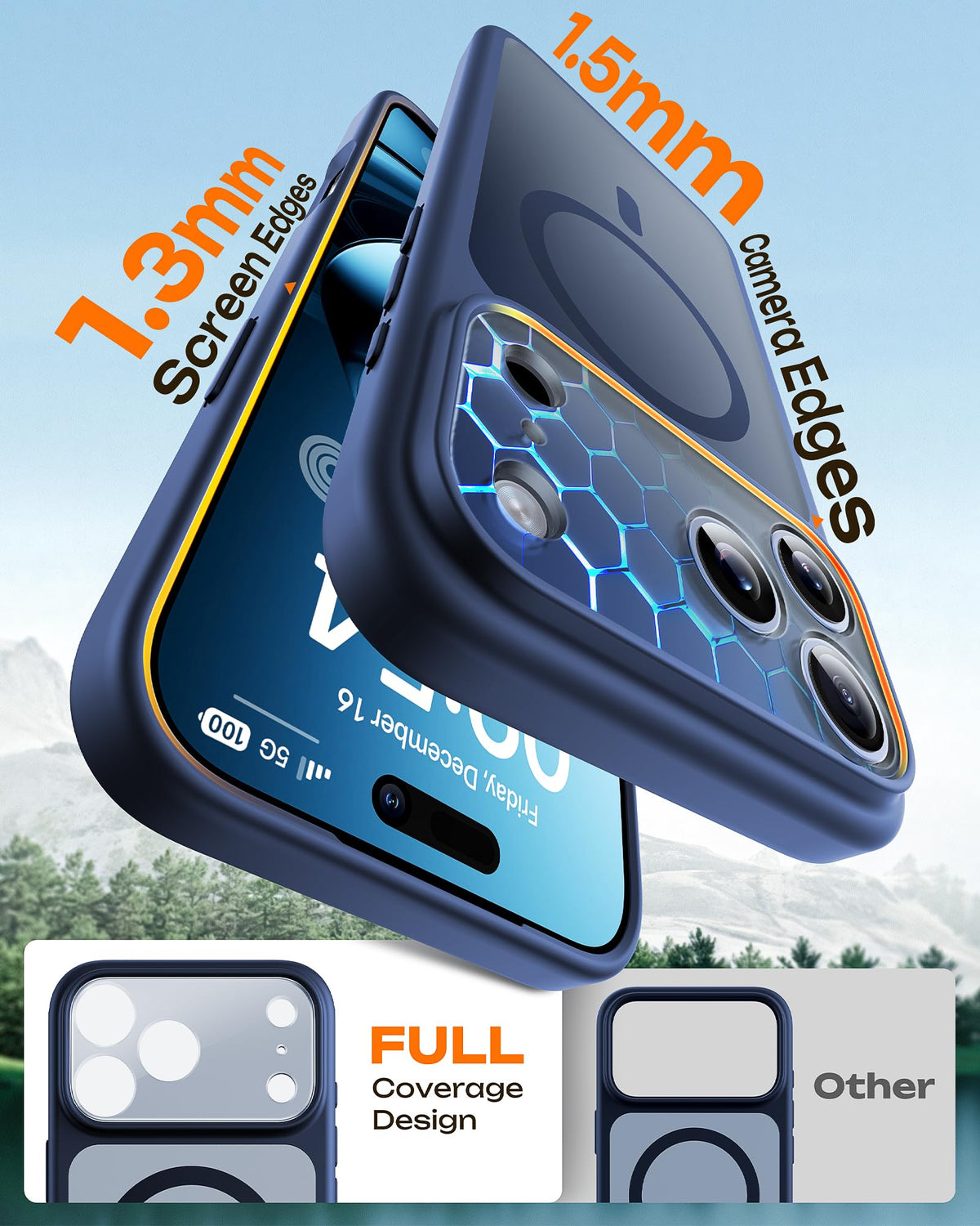 TOCOL Magnetic Case for iPhone 17 Pro, 6.3 inch, Dark Blue