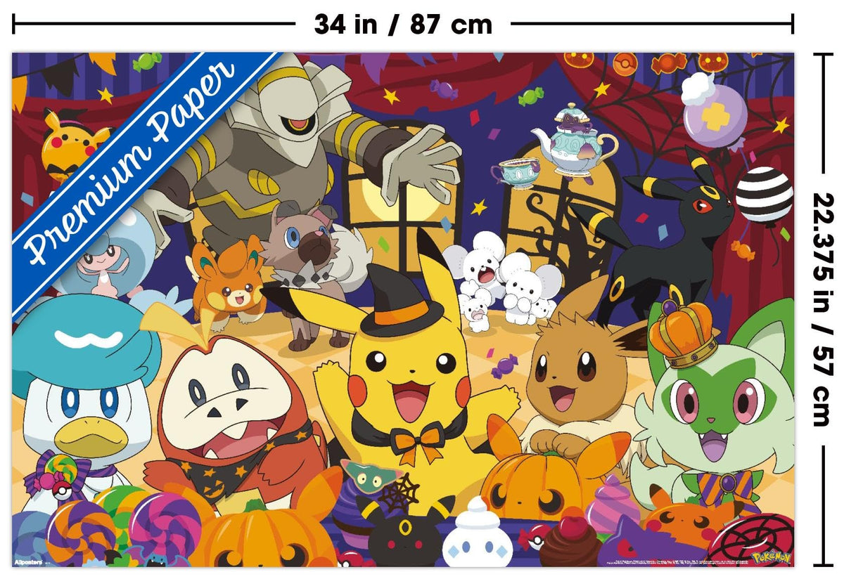 Pokémon: Halloween Party- Group Wall Poster, 34L" x 22.4W"