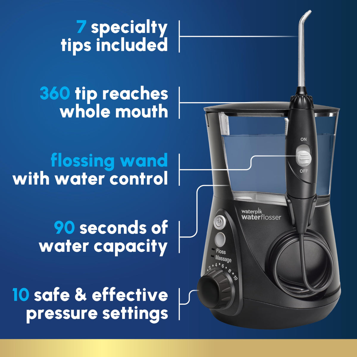 Waterpik Aquarius Water Flosser, WP-662, Black