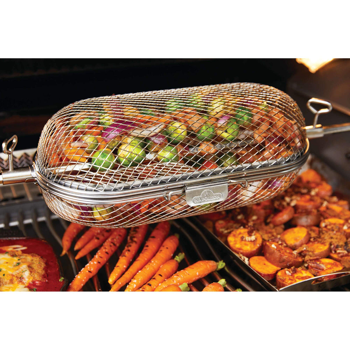 Napoleon Rotisserie Grill Basket Accessory, Stainless Steel, 64000
