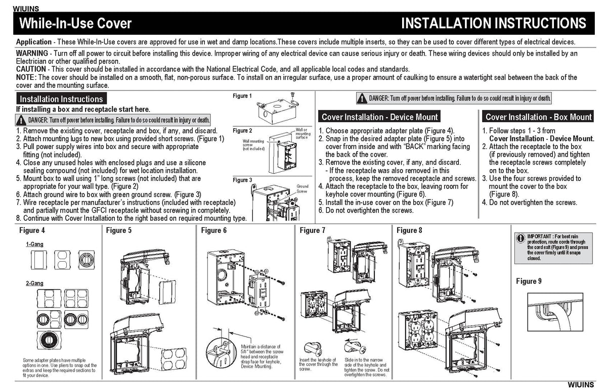 Sigma 16801 Weatherproof Outdoor Outlet Kit with GFCI, 1 Gang