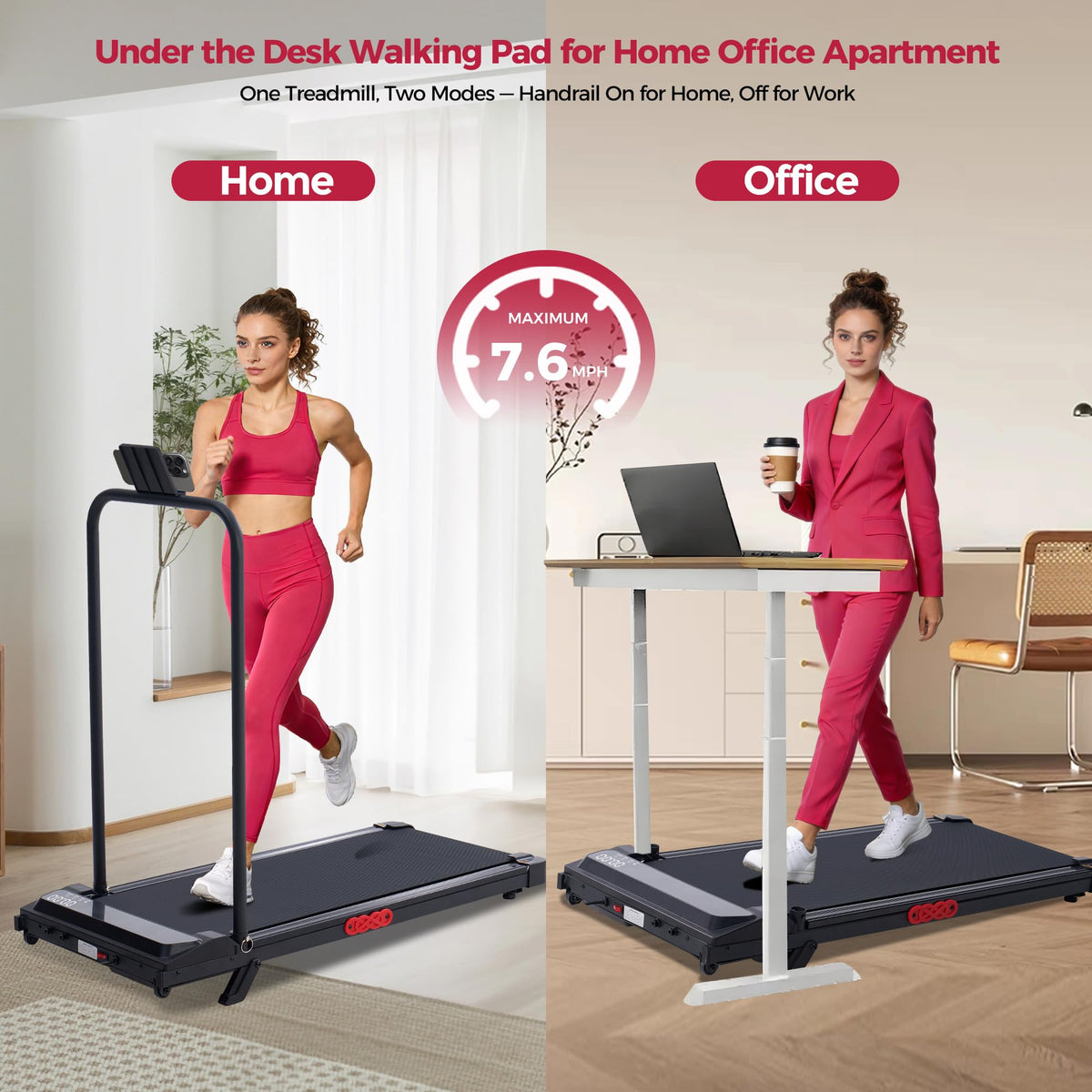 Potupus Walking Pad Treadmill with Incline, 3.0HP, Model 401