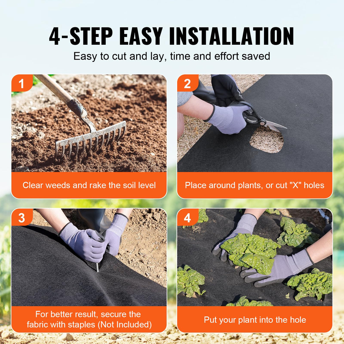 VEVOR Driveway Fabric, 3 x 100 ft Non-Woven Geotextile, 4oz