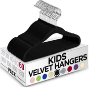 Utopia Home Baby Velvet Hangers, 50 Pack, Black