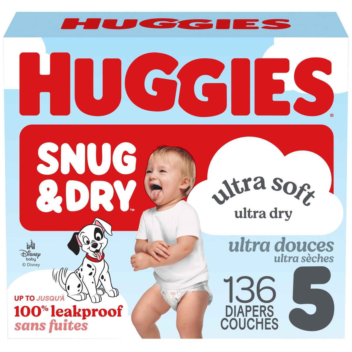 Huggies Snug and Dry Baby Diapers, Size 5, 136 Count