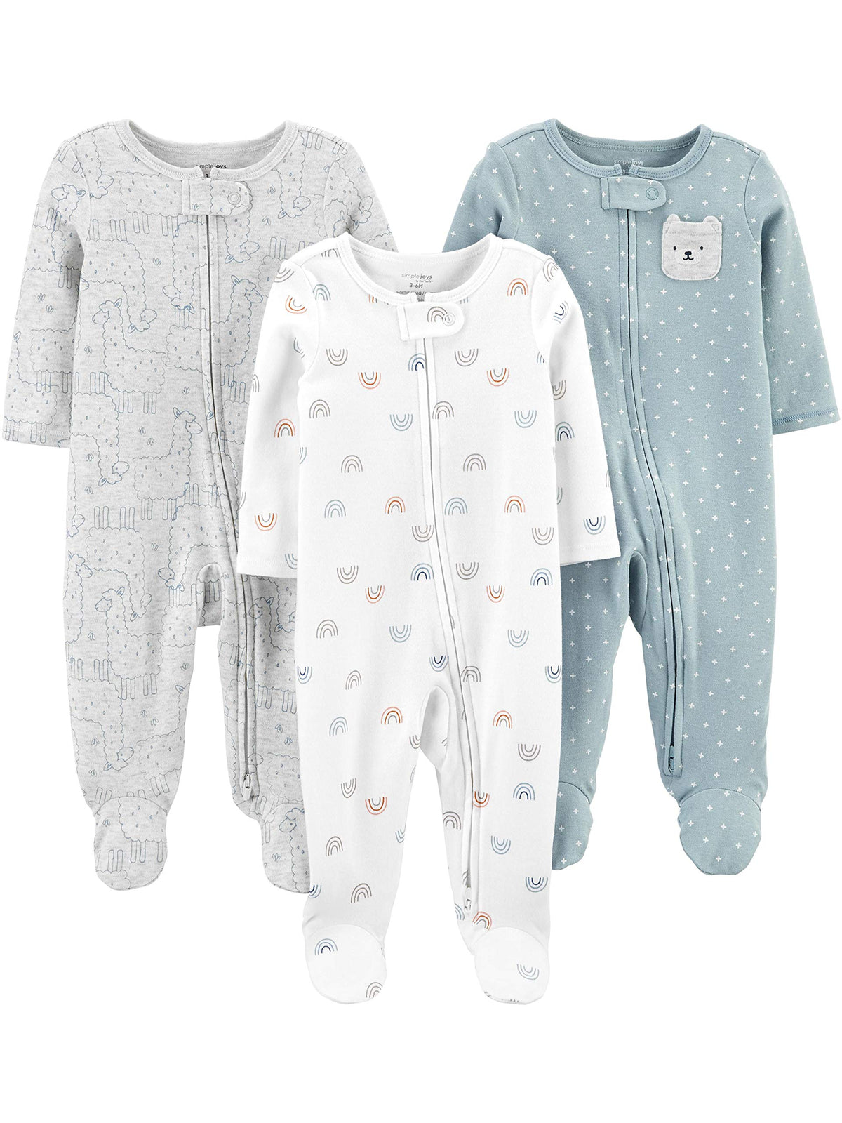 Simple Joys by Carter's Sleep & Play, Bear/Llama/Rainbow, Newborn