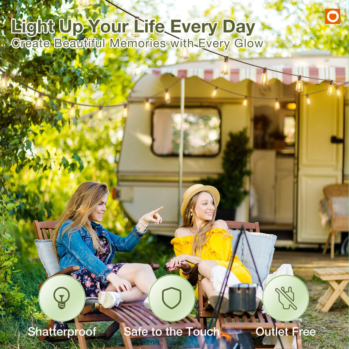 addlon 42 ft Solar Outdoor String Lights with Remote and USB