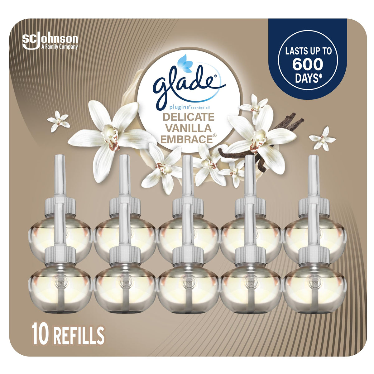 Glade PlugIns Oil Refills, Delicate Vanilla Embrace, 10 Refills