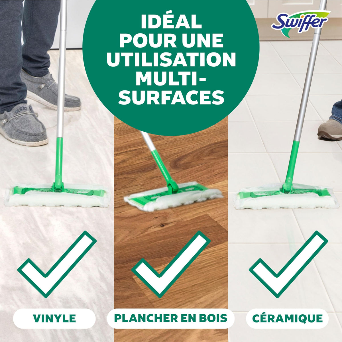 Swiffer Sweep + Mop Starter Kit, 1 Sweeper, 14 Dry Pads, 5 Wet Pads