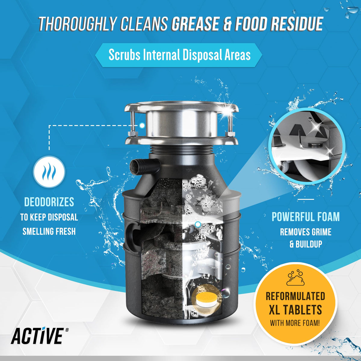 Garbage Disposal Cleaner Tablets, Fresh Citrus, 24 Pack