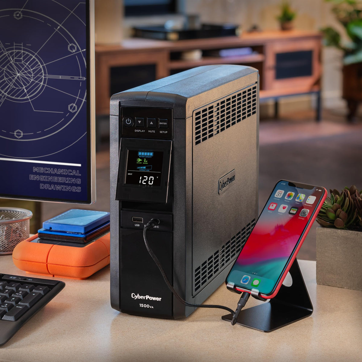 CyberPower CP1500PFCLCD UPS System, 1500VA/1000W