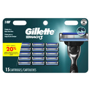 Gillette Mach3 Men's Razor Blade Refills, 15 Refills