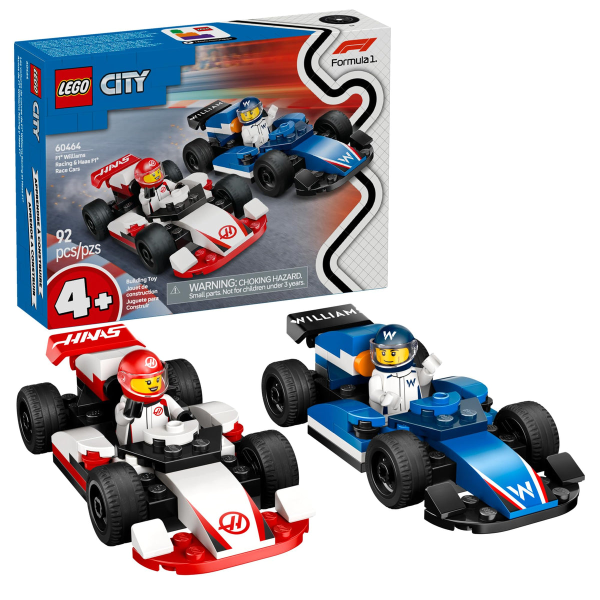 LEGO City F1 Williams Racing & Haas F1 Race Cars, 60464