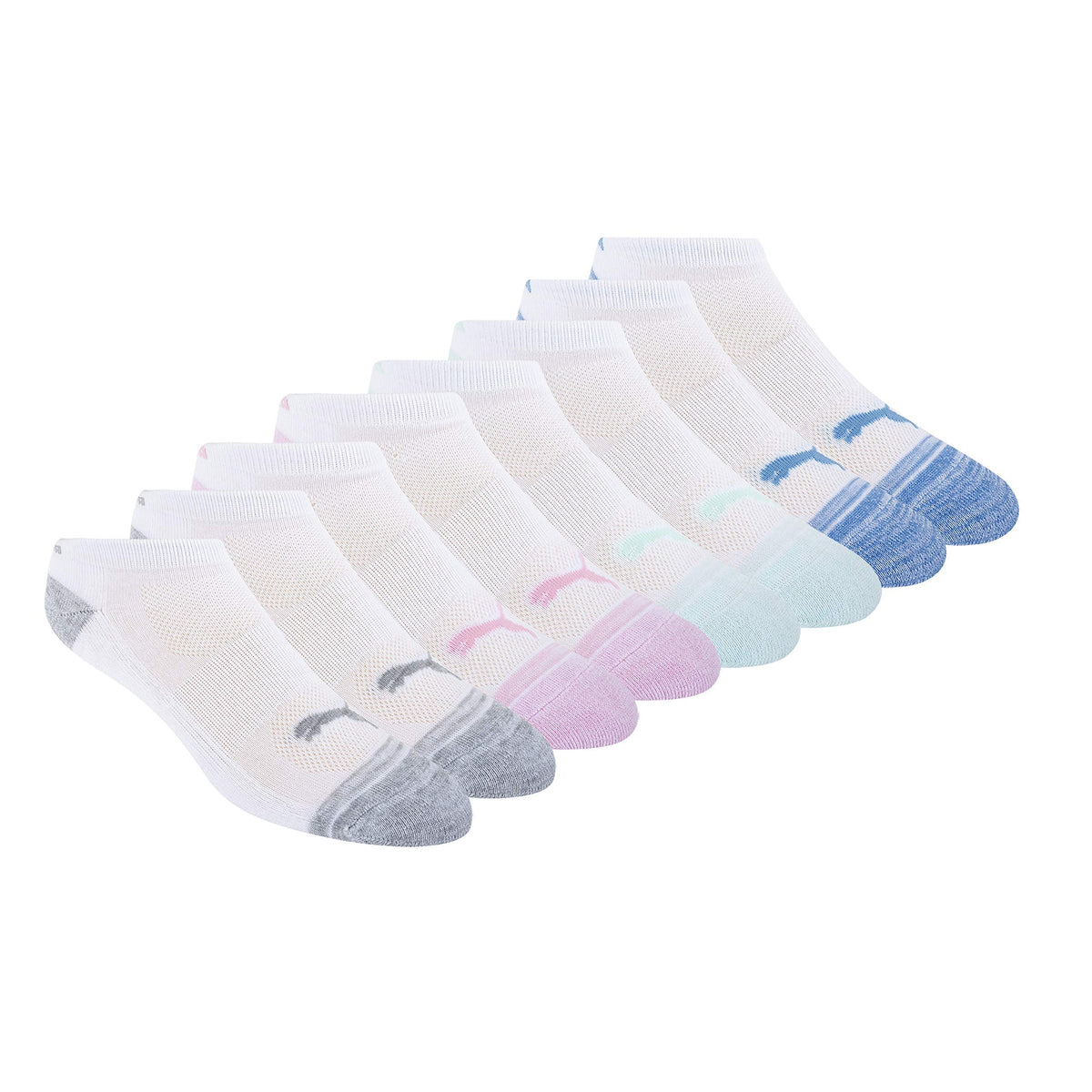 PUMA Women's Low Cut Socks, White, 9-11, 8 Pack