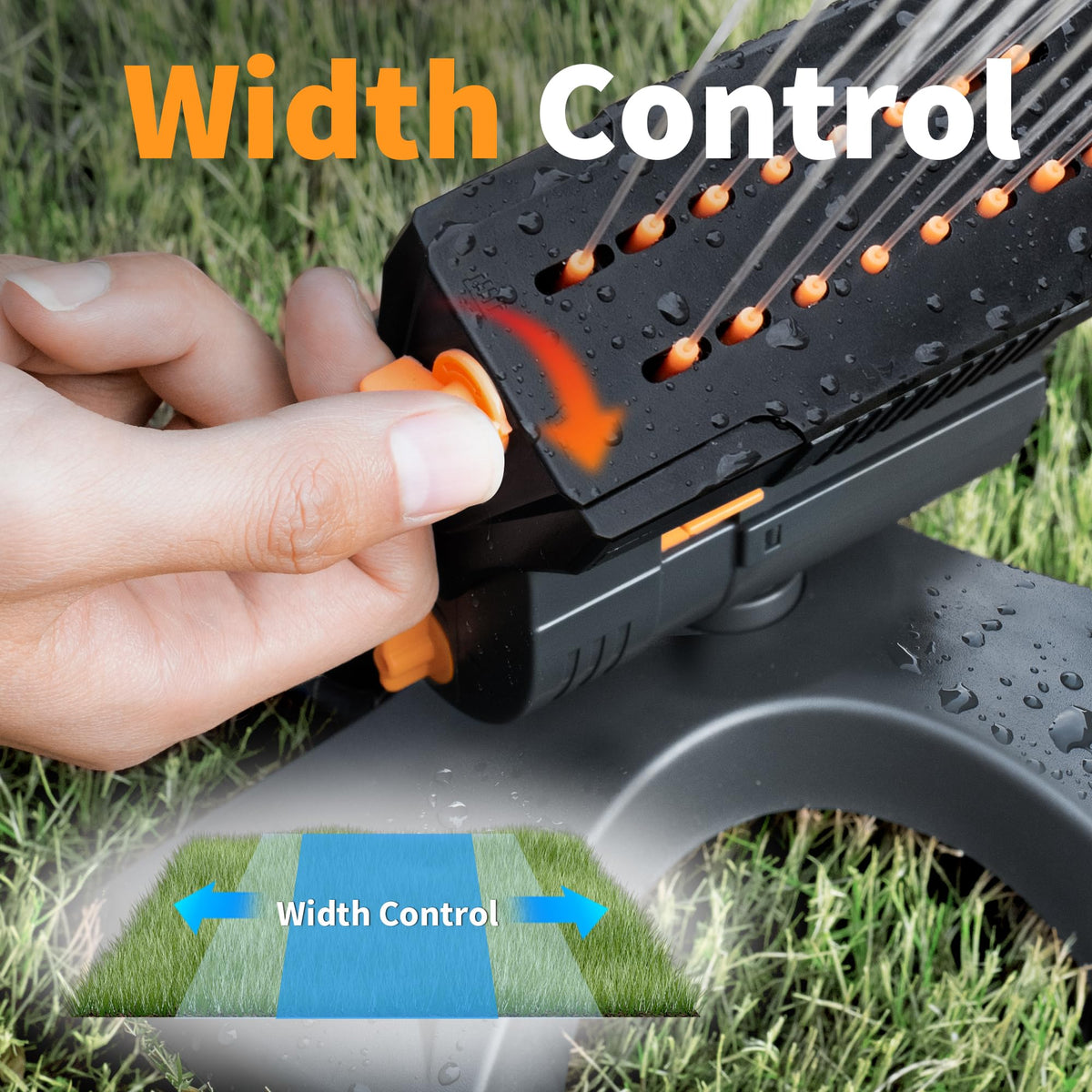Diivoo Mini Turbo Oscillating Garden Sprinkler, 16 Nozzles, Grey