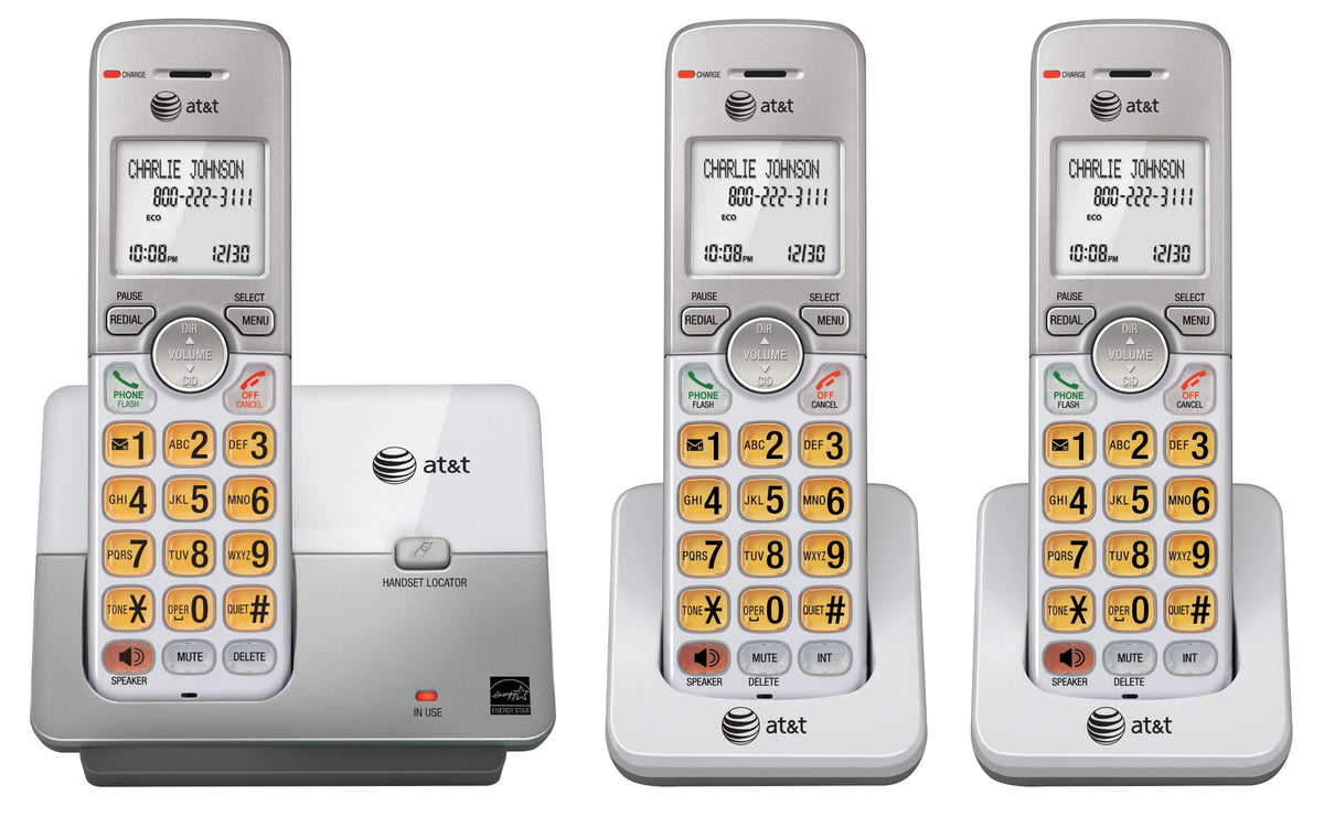 AT&T DECT 6.0 Cordless Phones with Caller ID, 3 Handsets