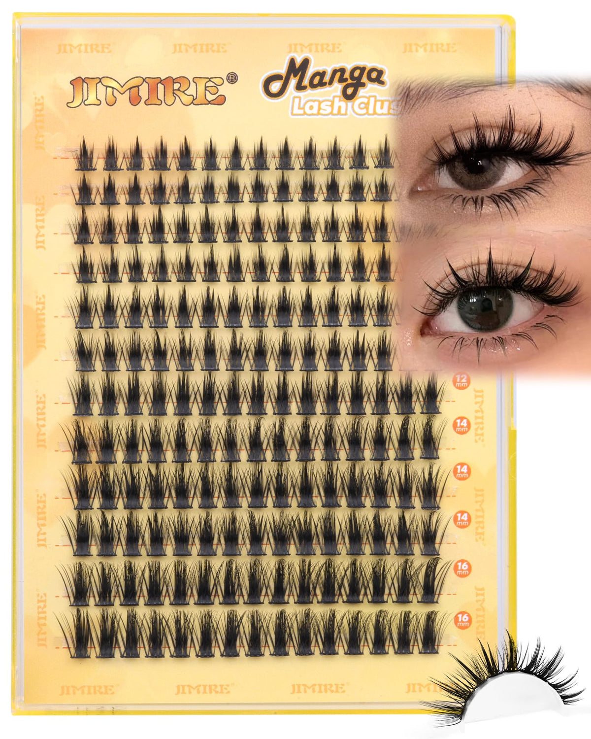 JIMIRE Natural Lash Clusters Extensions, 180 Pcs, D Curl
