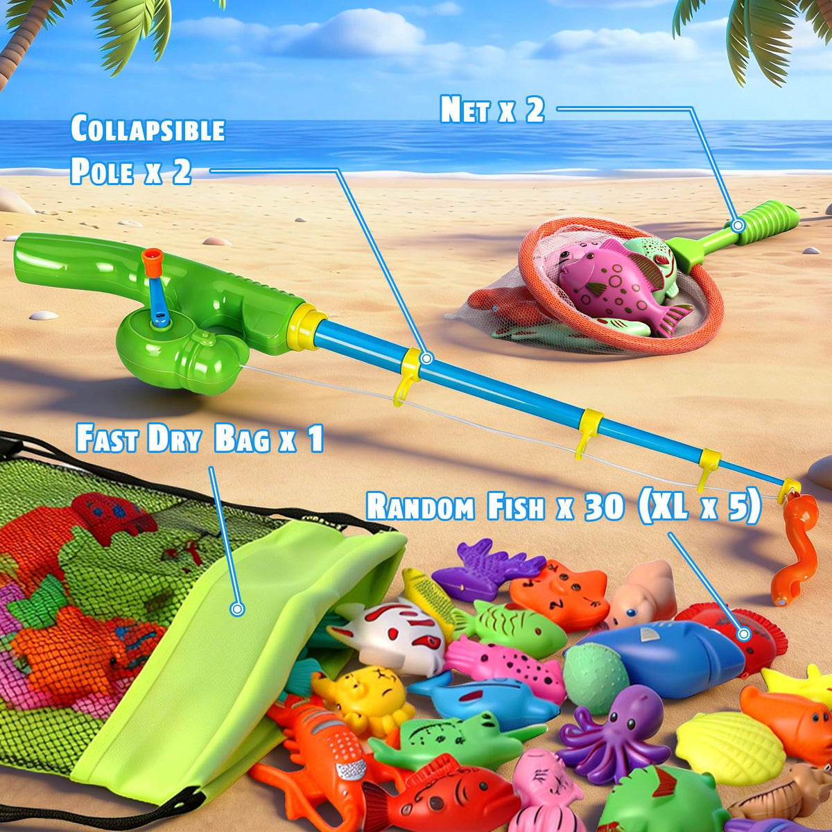 CozyBomB Magnetic Fishing Pool Toy Game for Kids