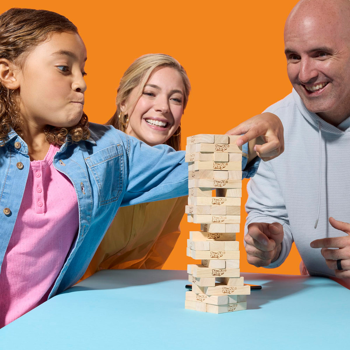 Hasbro Jenga Classic Wood Block Game with Digital Die
