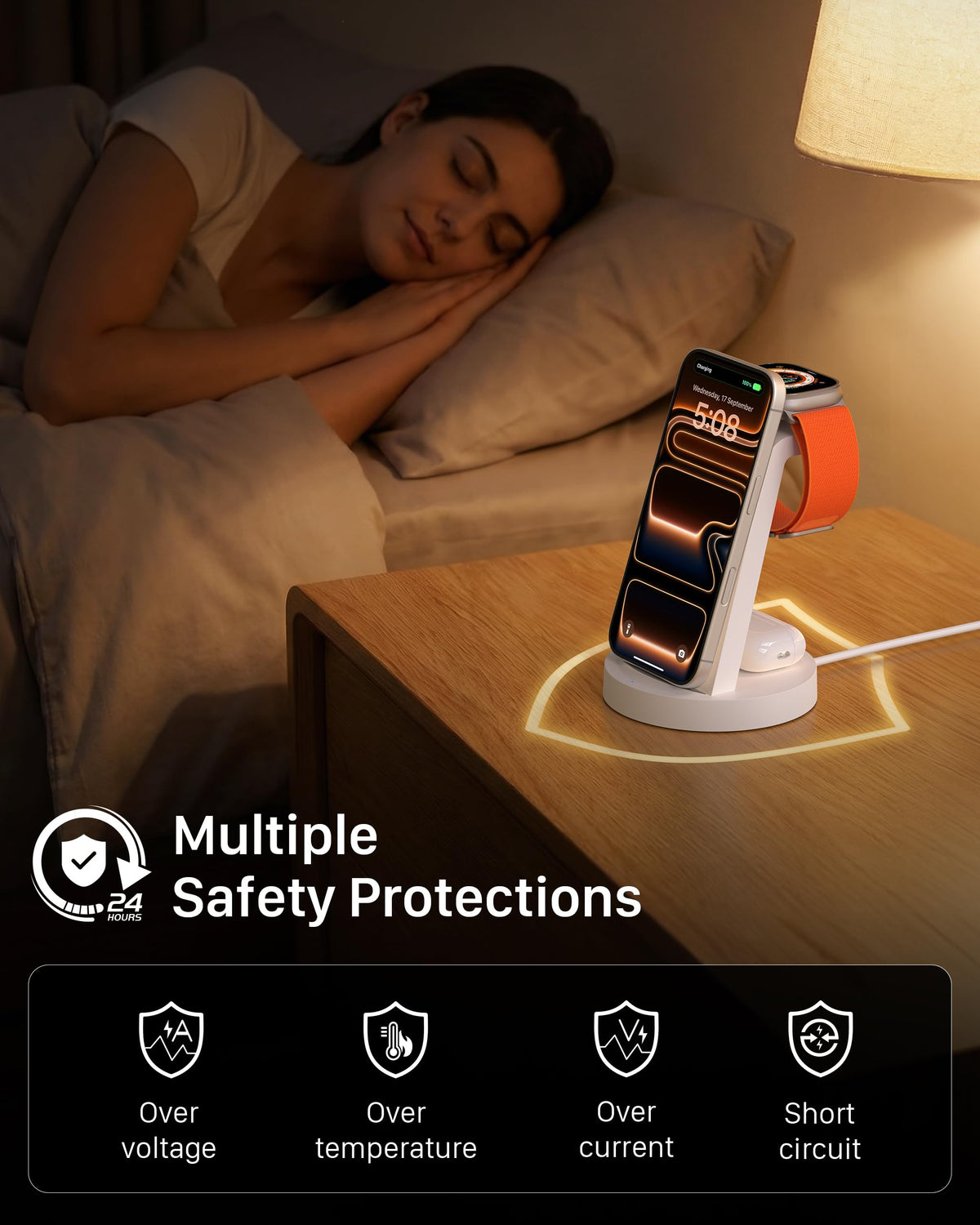 Anlmz 3 in 1 Wireless Charging Station for iPhone and Apple Watch