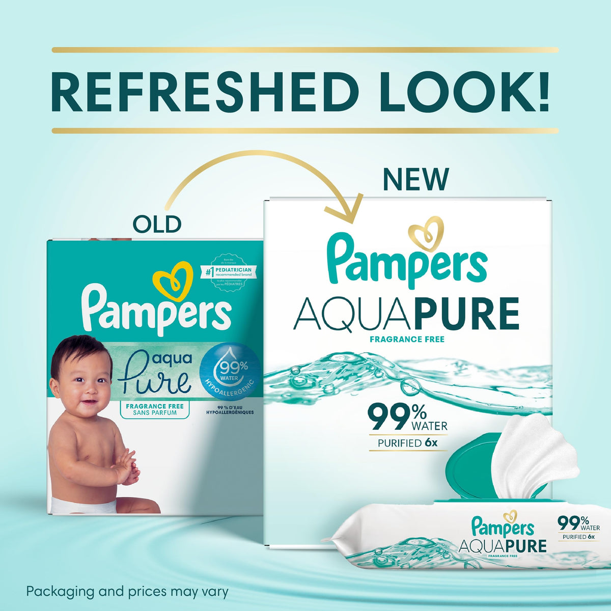 Pampers Aqua Pure Fragrance-Free Baby Wipes, 12 Packs, 672 Count