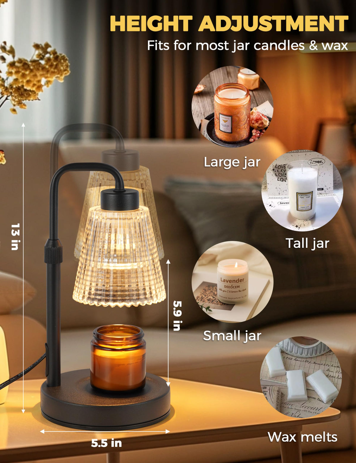 GODONLIF Dimmable Candle Warmer Lamp with Timer