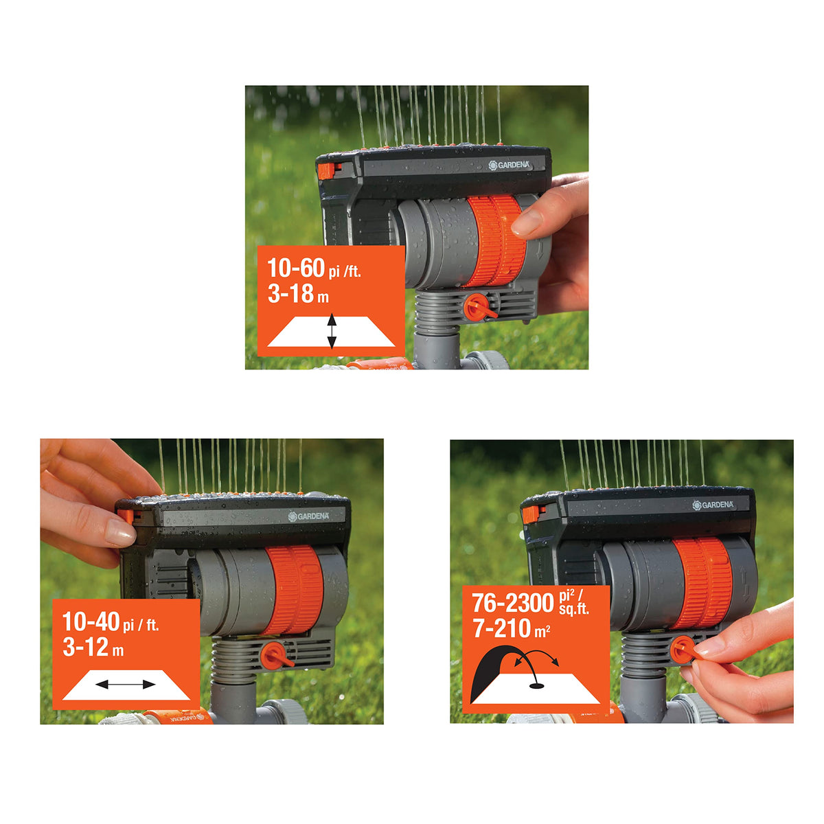 Gardena N83-SZMXFP ZoomMaxx Oscillating Sprinkler on Spike