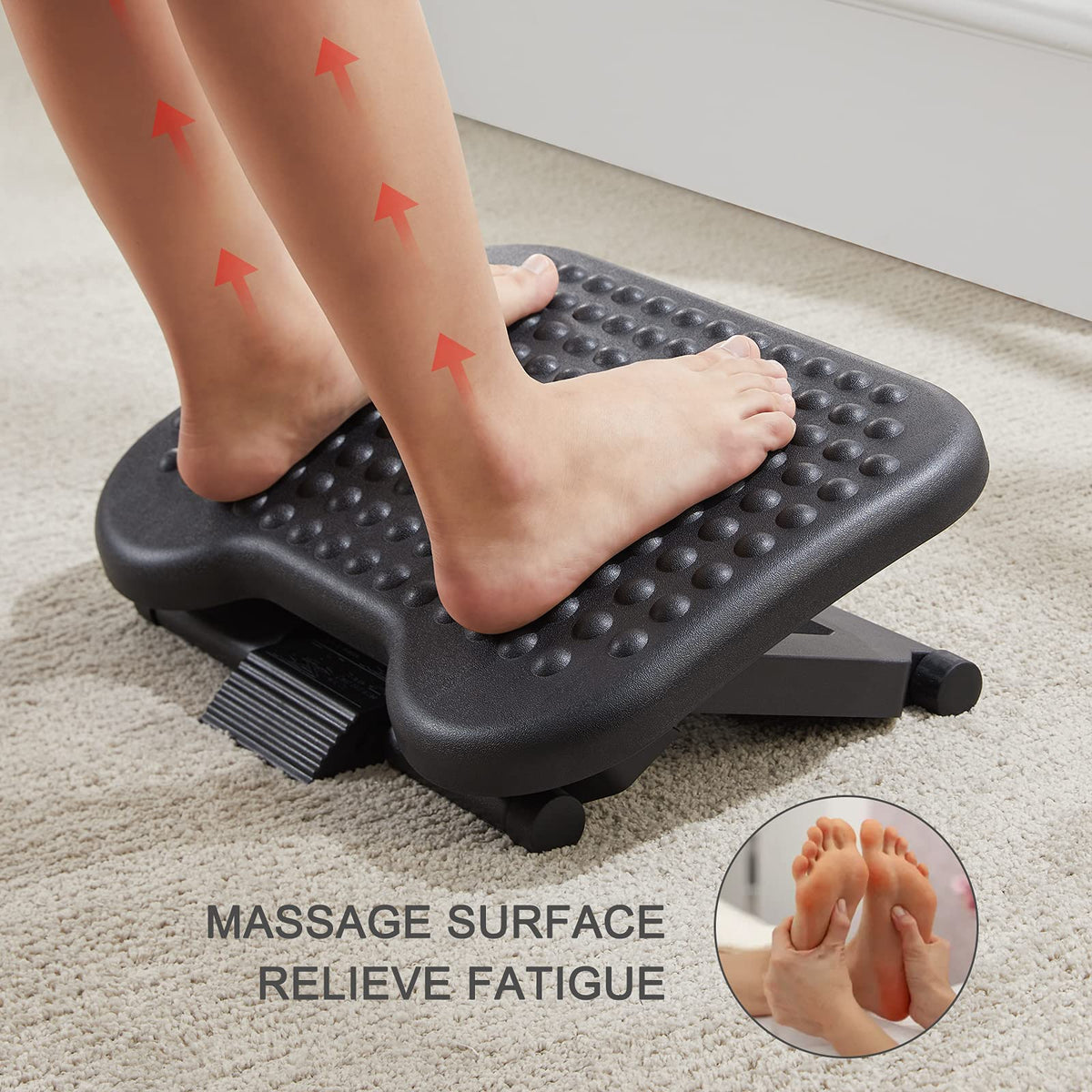 Huanuo Adjustable Under Desk Footrest, 3 Height Positions