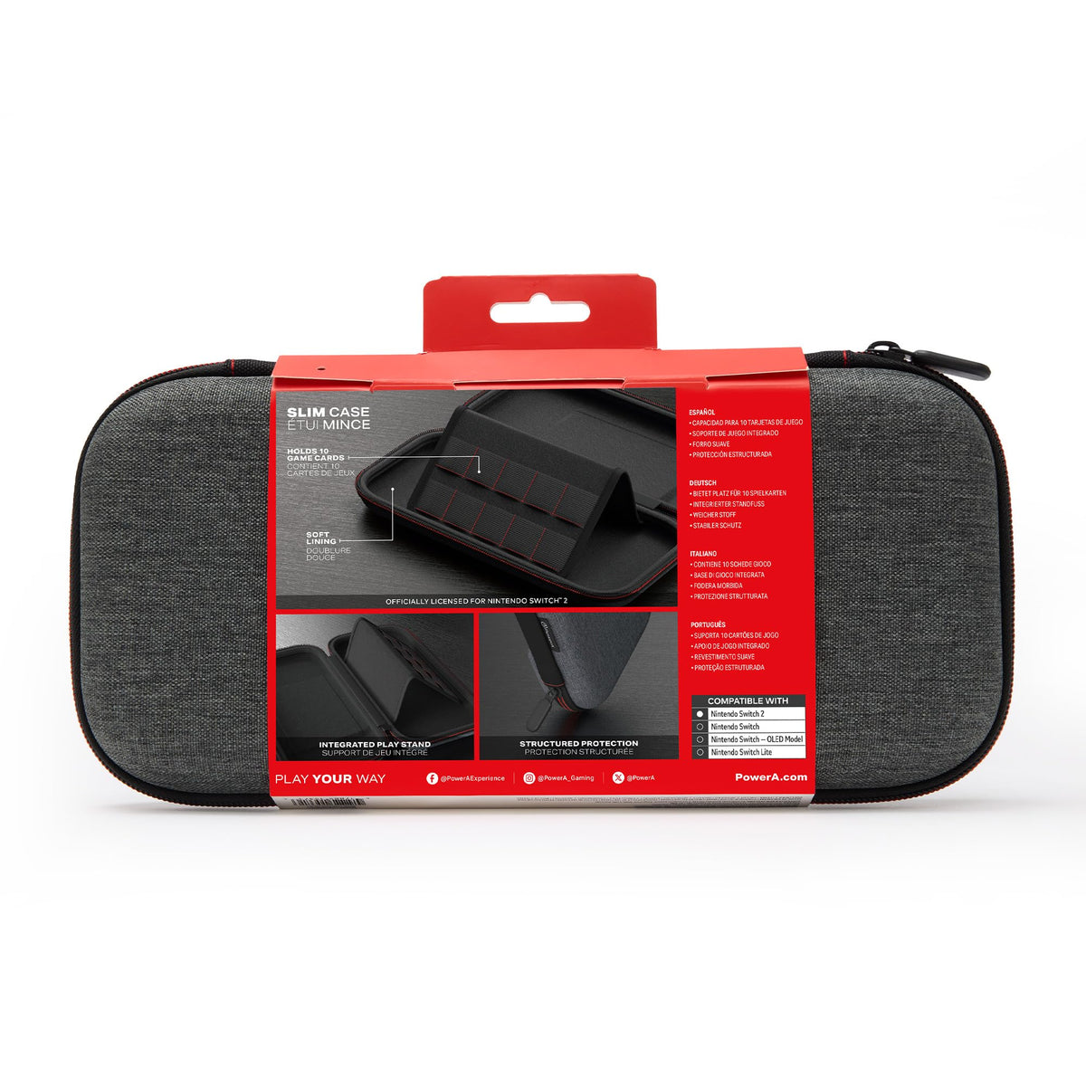 PowerA Slim Case for Nintendo Switch 2, Dark Heather Grey