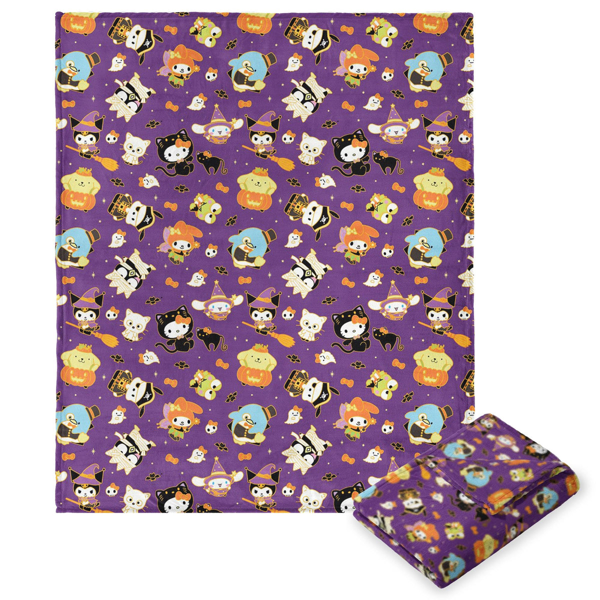 Northwest Hello Kitty Silk Touch Throw Blanket, 50 x 70 Inch, Gold
