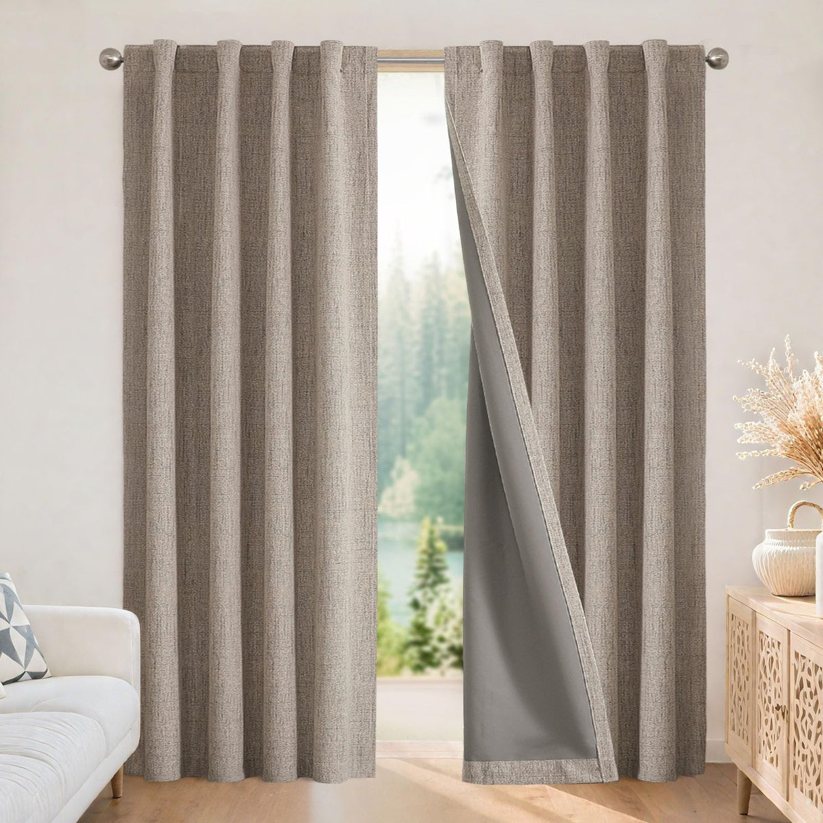 Joydeco Blackout Curtains, 96 Inch Long, 2 Panels